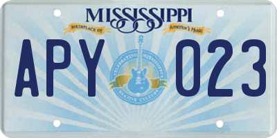 MS license plate APY023