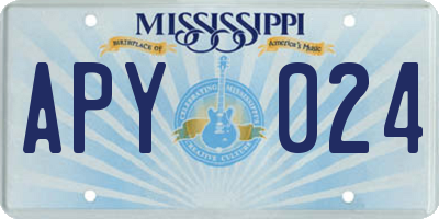 MS license plate APY024