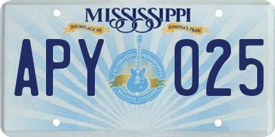 MS license plate APY025