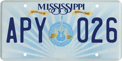 MS license plate APY026