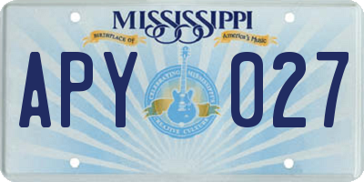 MS license plate APY027