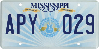 MS license plate APY029