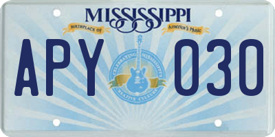 MS license plate APY030