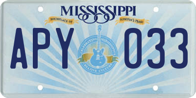 MS license plate APY033