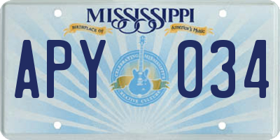 MS license plate APY034