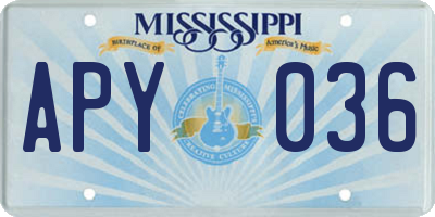 MS license plate APY036