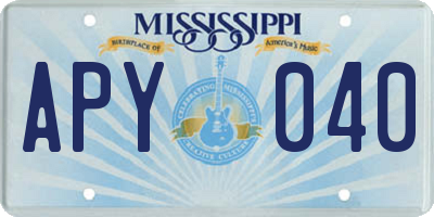 MS license plate APY040