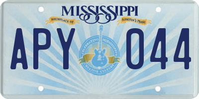 MS license plate APY044