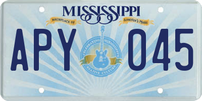 MS license plate APY045