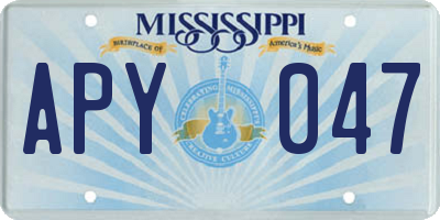MS license plate APY047