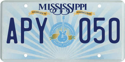MS license plate APY050