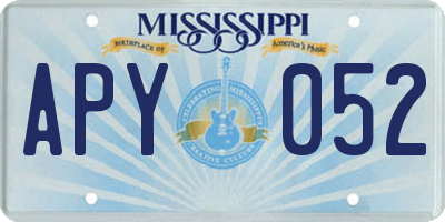 MS license plate APY052