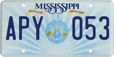 MS license plate APY053