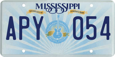 MS license plate APY054