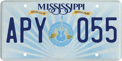 MS license plate APY055