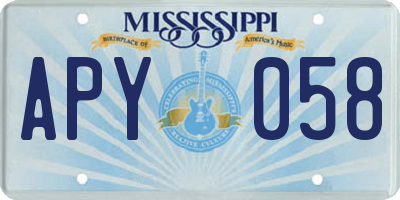 MS license plate APY058