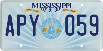 MS license plate APY059