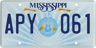 MS license plate APY061