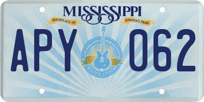 MS license plate APY062