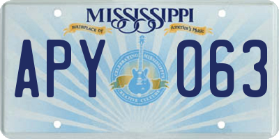 MS license plate APY063
