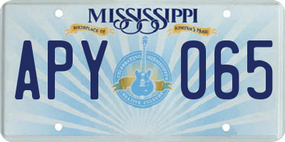 MS license plate APY065