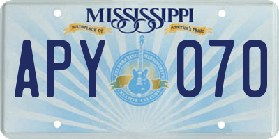 MS license plate APY070