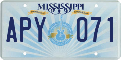 MS license plate APY071