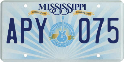 MS license plate APY075