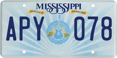 MS license plate APY078