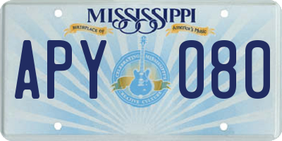 MS license plate APY080