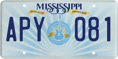 MS license plate APY081