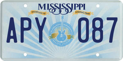 MS license plate APY087