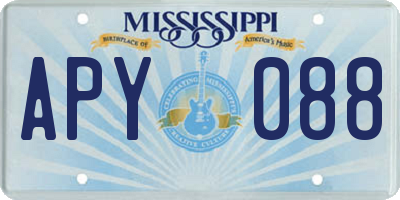 MS license plate APY088