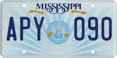 MS license plate APY090