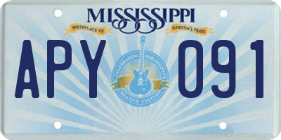 MS license plate APY091