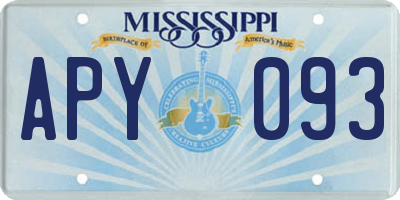 MS license plate APY093