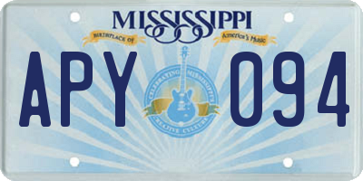 MS license plate APY094