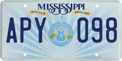 MS license plate APY098