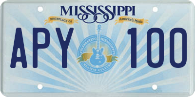 MS license plate APY100
