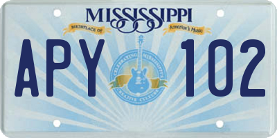 MS license plate APY102