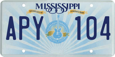 MS license plate APY104