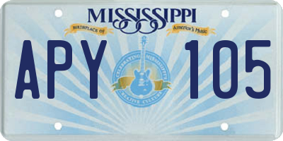 MS license plate APY105