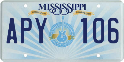 MS license plate APY106