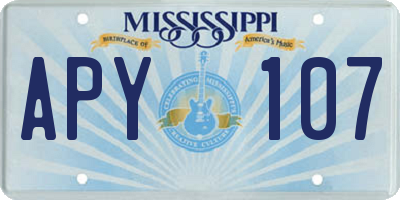 MS license plate APY107