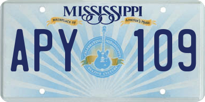 MS license plate APY109