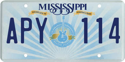 MS license plate APY114