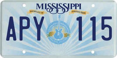 MS license plate APY115
