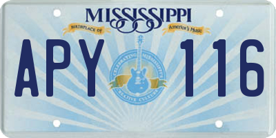 MS license plate APY116