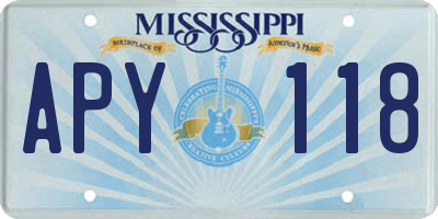 MS license plate APY118