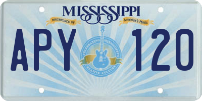 MS license plate APY120